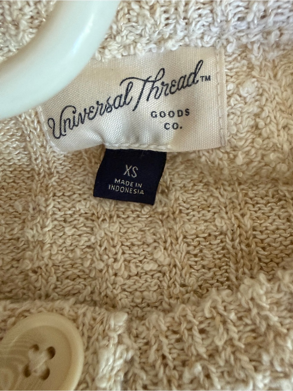 Universal Thread Cream Ribbed Button Cardigan - Picture 2 of 3